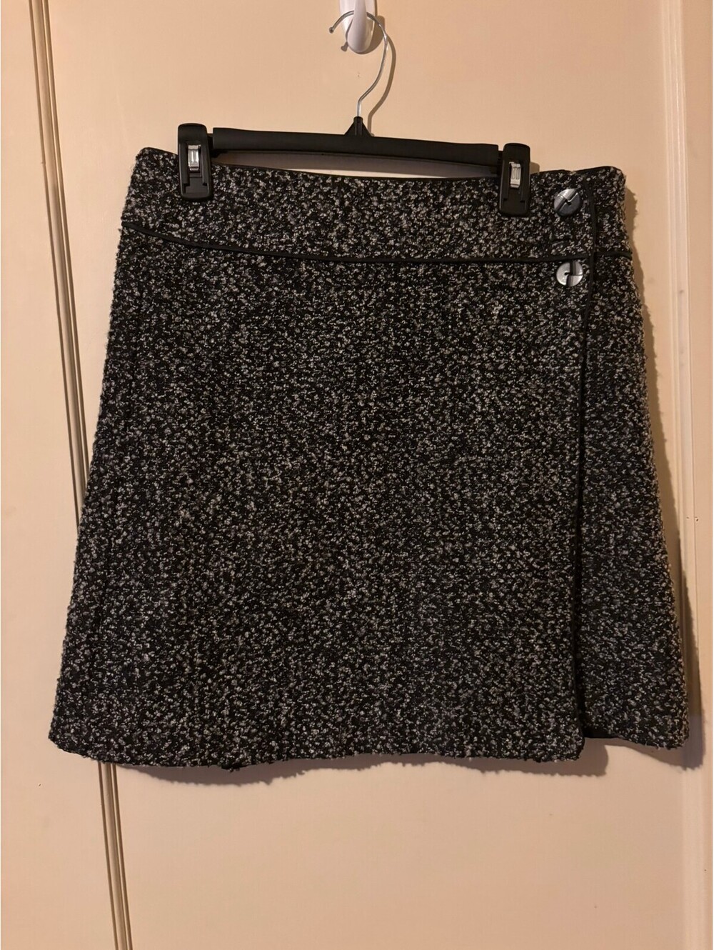 Lapis black and white tweed skirt Large